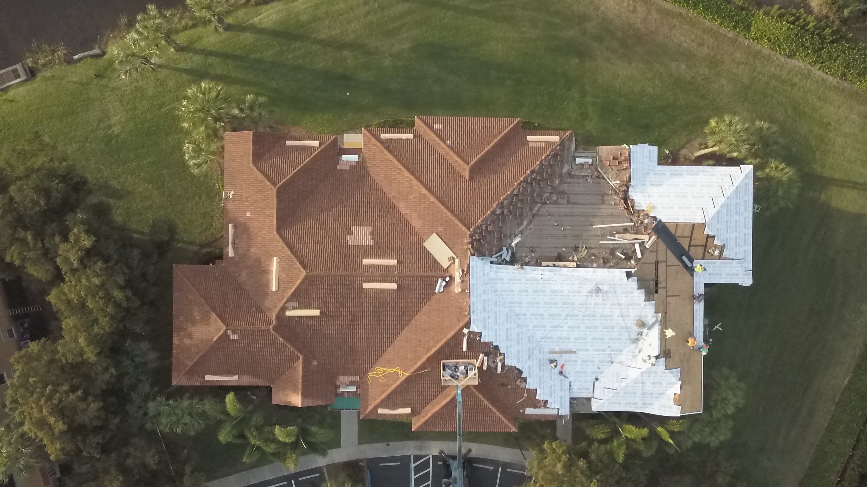The Sanctuary aerial roof progress image