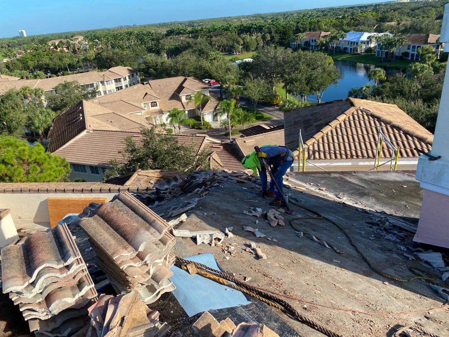 Sandpiper Bay Club roofing process detail