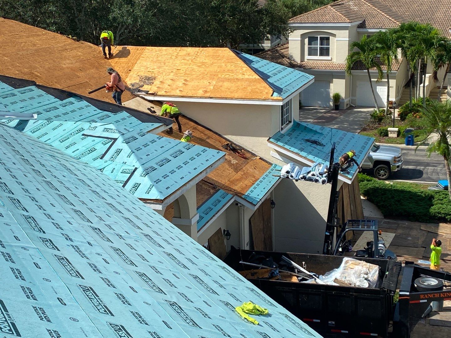 Sandpiper Bay Club roof work in progress